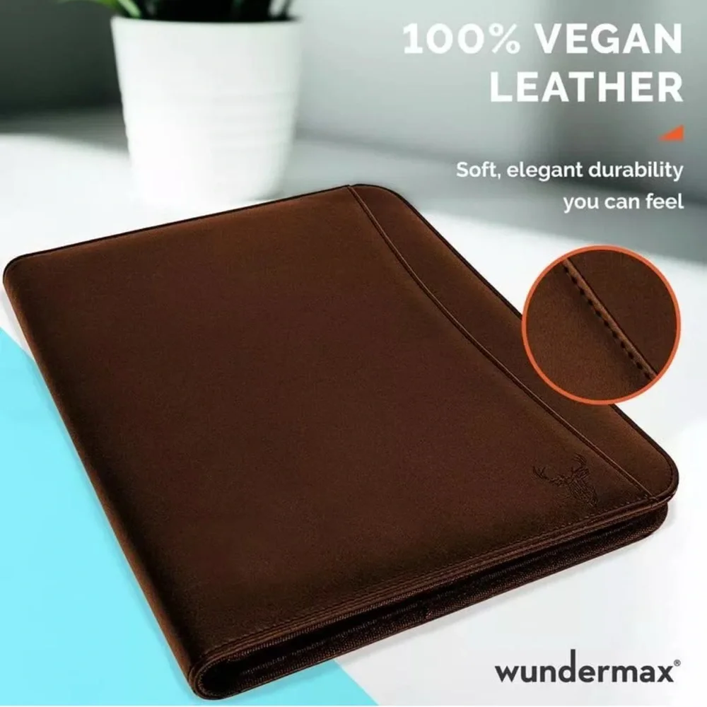 Black Planner with Universal Tablet Pocket and Zipper Closure